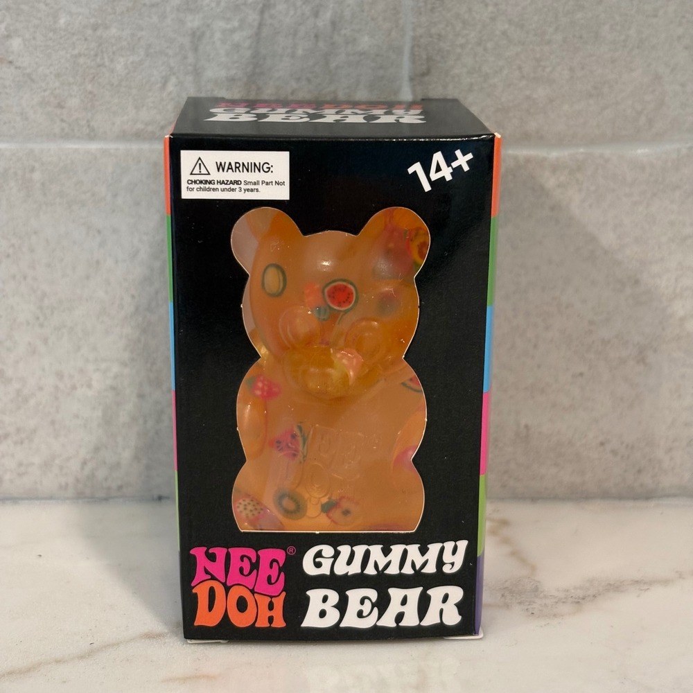 Schylling NeeDoh Gummy Bear Toy Unisex OS Orange Fruit Filled Blast Bear Fidget
